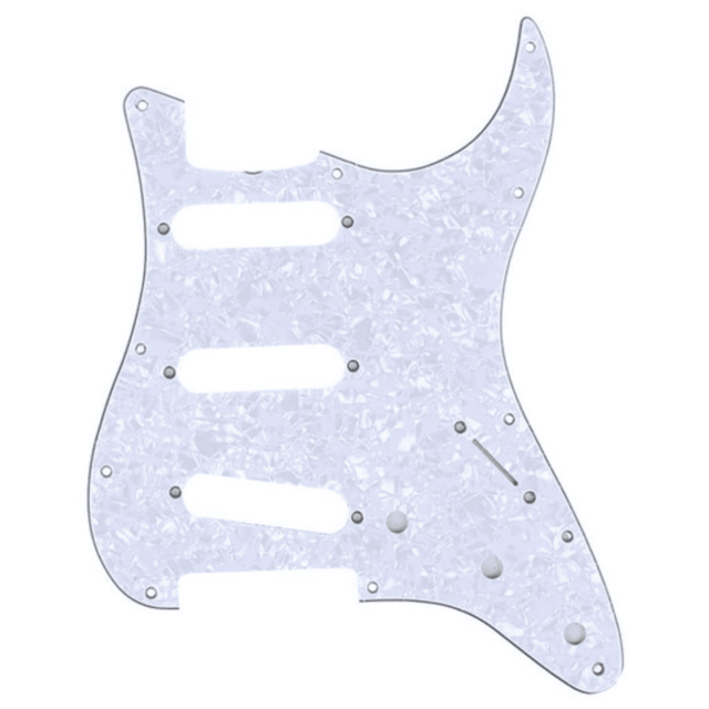 Escudo Guitarra Strato 3s Perola Branco Wave Nst02-111/pw