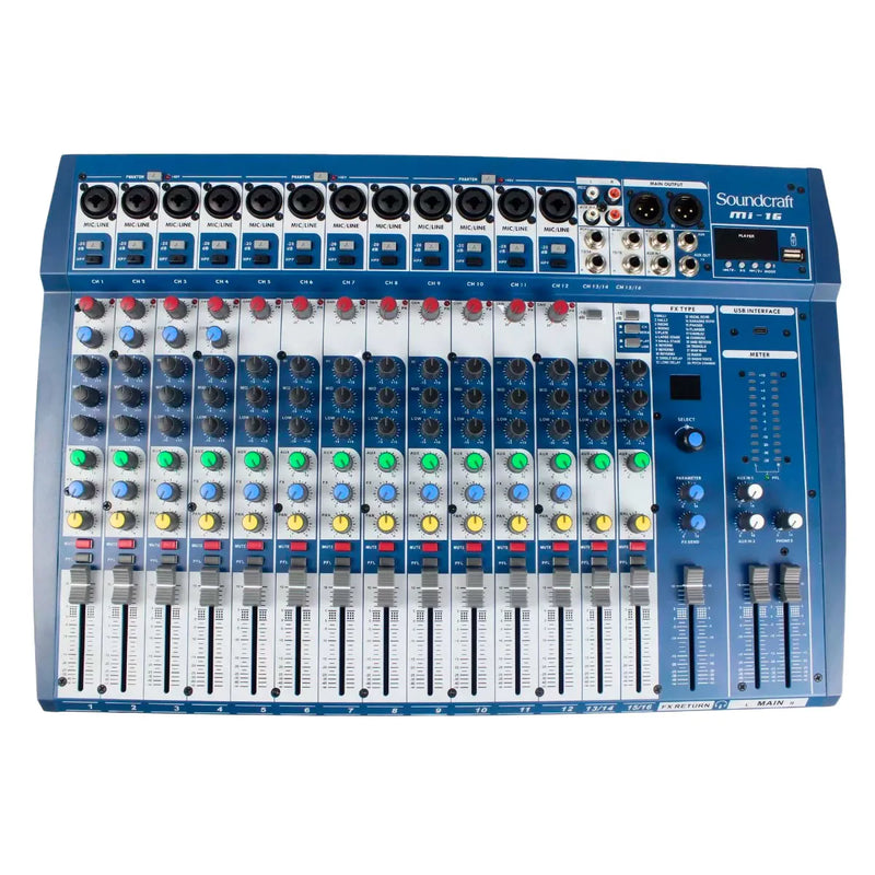 Mesa de Som Soundcraft MI-16 MI Series Com USB 16 Canais