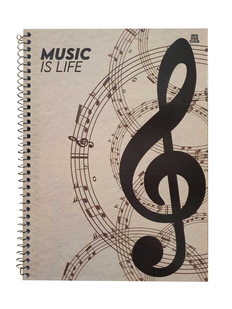 Caderno de Musica Animativa Music Life 80 Folhas Capa Dura