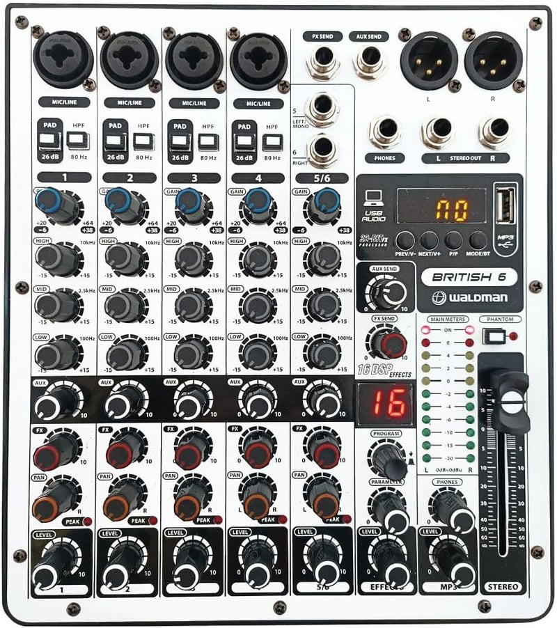 Mesa De Som Waldman 6 Canais British B-6 Phantom Power B6