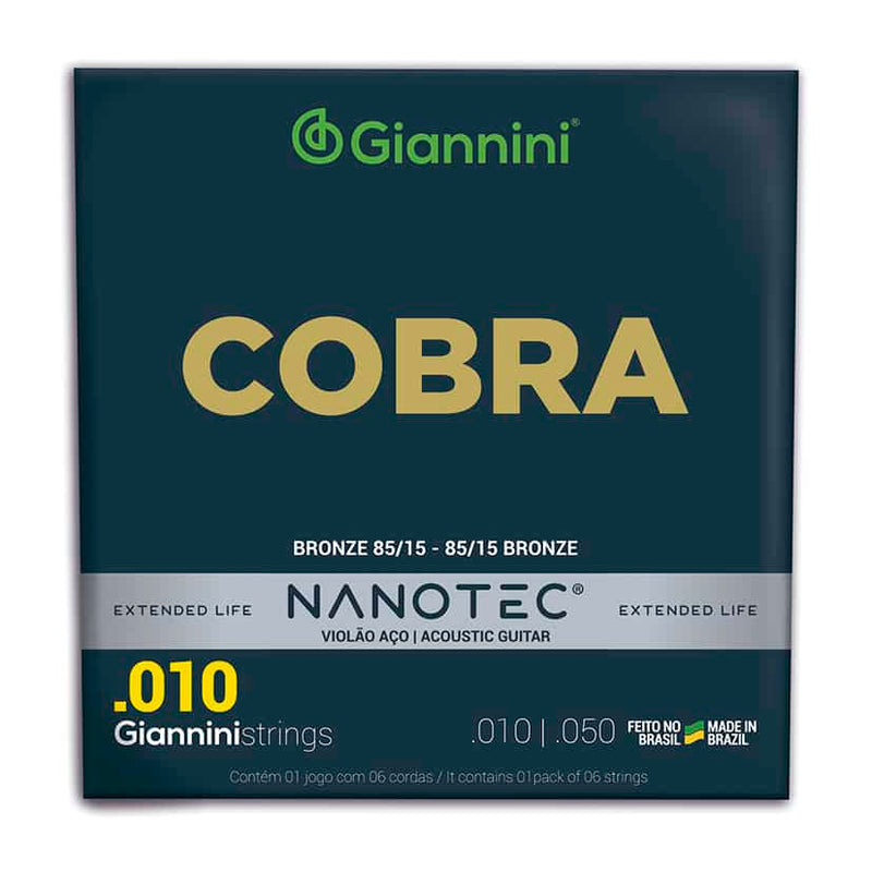 Encordoamento para Violão Aço 0.10 Giannini Nanotec Bronze